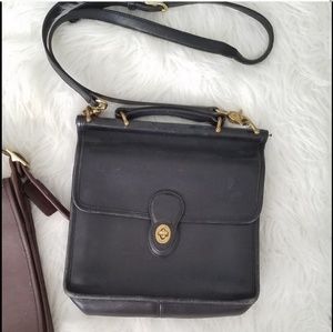 Vintage Coach Leather Crossbody Black